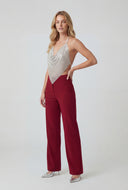 Glam Metallic Mesh Halter Top