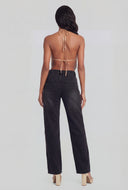 Glam Metallic Mesh Halter Top