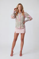 Floral Crochet Trim Puff Sleeve Shirt