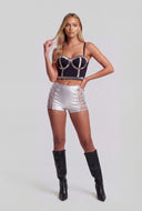 Sofia Glam Embellished Crop Bustier Top