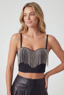 Rhinestone Fringe Cropped Bustier