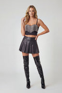 Rhinestone Fringe Cropped Bustier