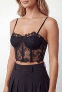 Floral Mesh Bustier Top