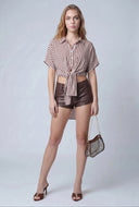 Striped Tie Front Shirt