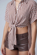 Striped Tie Front Shirt