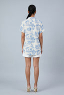 Toile de Jouy Tie Front Blouse
