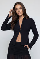 Lace-Up Back Bell Sleeve Blouse