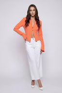 Lace-Up Back Bell Sleeve Blouse