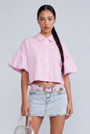 Lakelyn Bubble Sleeve Striped Shirt