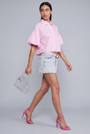Lakelyn Bubble Sleeve Striped Shirt