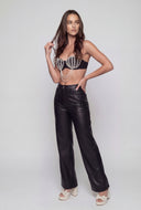 Laurel Layered Faux Pearl Crop Bustier Top