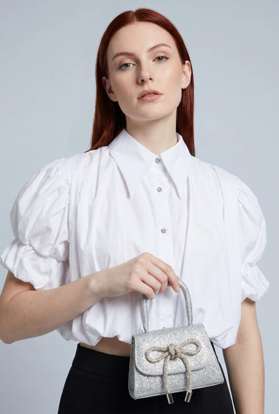 Louisa Bubble Hem Crop Shirt