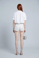 Louisa Bubble Hem Crop Shirt
