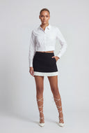 Long Sleeve Crop Button Front Shirt