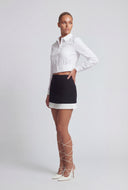 Long Sleeve Crop Button Front Shirt