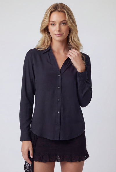 Lorelei Crepe Button-Front Shirt