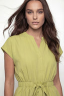 Crepe Knit Drawstring Peplum Blouse
