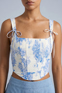 Alivia Tie Strap Crop Corset Top
