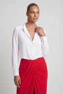 Twist Hem Crop Shirt