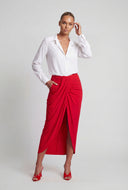 Twist Hem Crop Shirt