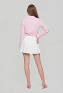 Twist Hem Crop Shirt