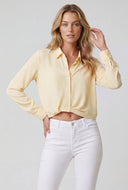 Twist Hem Crop Shirt
