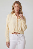 Twist Hem Crop Shirt