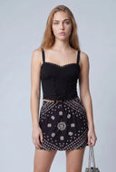 Lace Trim Bustier Crop Top