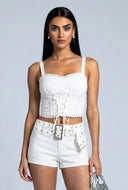Lace Trim Bustier Crop Top