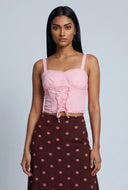 Lace Trim Bustier Crop Top