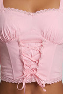 Lace Trim Bustier Crop Top