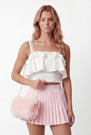 Tiered Ruffle Tie Strap Blouse