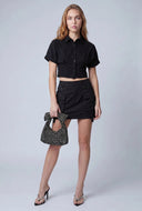 Quincy Crop Button Front Shirt
