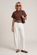 Quincy Crop Button Front Shirt