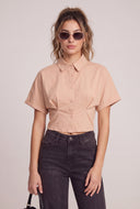 Quincy Crop Button Front Shirt