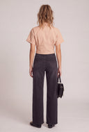 Quincy Crop Button Front Shirt