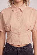 Quincy Crop Button Front Shirt