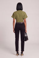 Quincy Crop Button Front Shirt
