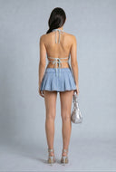Sequin Backless Halter Top
