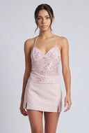 Sequin Backless Halter Top