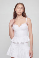 Teresa Tie Strap Peplum Top