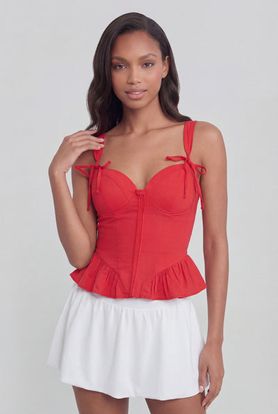 Teresa Tie Strap Peplum Top