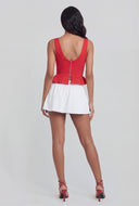 Teresa Tie Strap Peplum Top