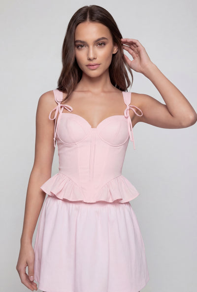 Teresa Tie Strap Peplum Top