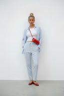 Selene Linen Striped Button Front Shirt