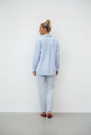 Selene Linen Striped Button Front Shirt