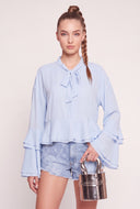 Bell Sleeve Ruffle Top