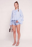 Bell Sleeve Ruffle Top