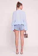 Bell Sleeve Ruffle Top