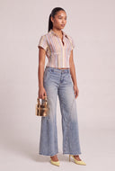 Striped Smocked Back Shirt